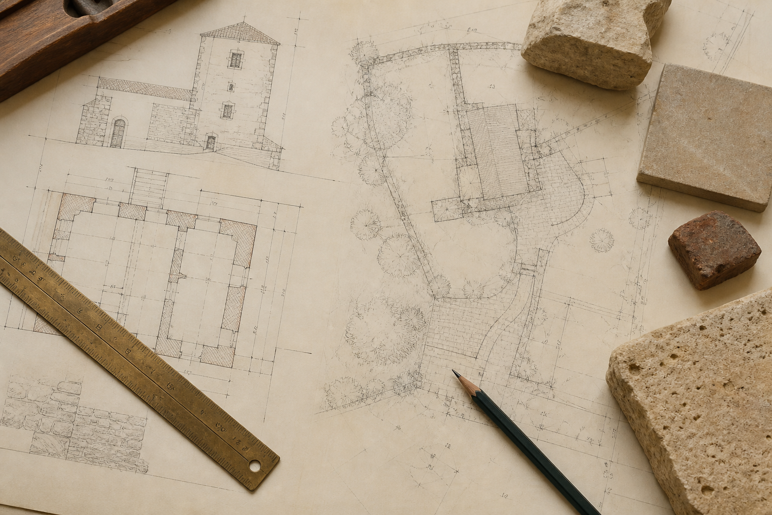 Plans de relevé et matériaux